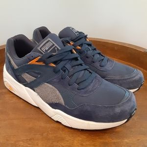 Men's Puma R698 Sneakers Blue/Gray/Orange Size 9US